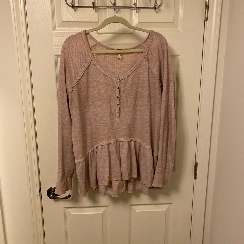 Free people pink peplum long sleeve